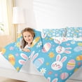 thumbnail image 3 of Erosebridal Cartoon Bunny Rabbit Queen Comforter Set For Girls,Happy Easter Eggs Kids Bedding Comforter Set Reversible 3-Piece, 3 of 7