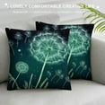 thumbnail image 3 of COMIO  Dandelion Throw Pillow Covers Teal Blue Black Wild Flowers Decor Cushion Covers for Girls Women Adults Watercolor Dreamy Floral Rustic Style Cushion Cases for Office Car, 3 of 5