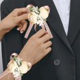 thumbnail image 4 of 4 piezas de flores para la muñeca de boda, ramilletes para la muñeca, flores falsas para boda, ramilletes para la muñeca, ramilletes para boda, eventos de hermandad, cumpleaños, 4 of 5