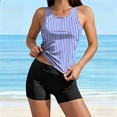 thumbnail image 1 of Traje de baño conservador de dos piezas para mujer, tankini, con sujetador acolchado, sin mangas, cuello redondo, estampado informal, traje de baño de dos piezas para mujer, trajes de baño tankini par, 1 of 9