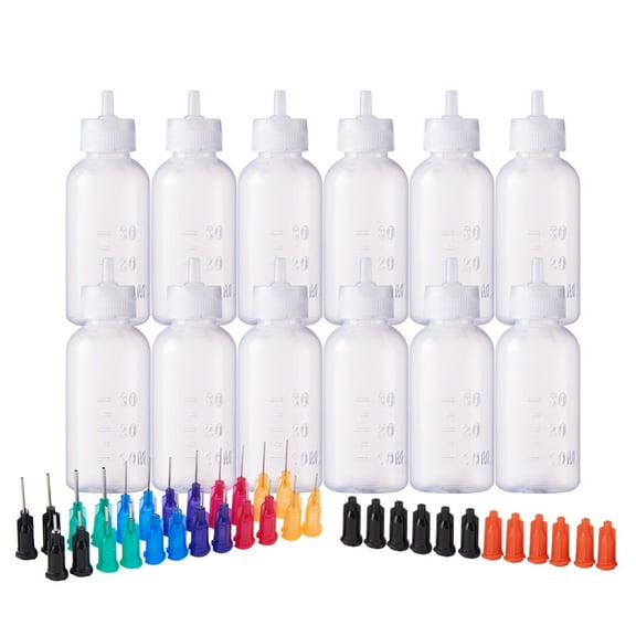 30ml Plastic Glue Liquid Container, Bottle Dispenser, Fluid Precision Blunt Needle Dispense Tips