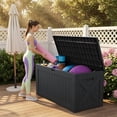 thumbnail image 5 of Homall 120 Gallon Outdoor Patio Box Deck Plastic Resin Storage Box Backyard, Black, 5 of 7
