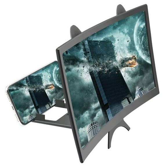 ZZkhGO Phone Screen Amplifier, 12 Inch Curved HD Video Magnifier, Folding Projector for Mobile