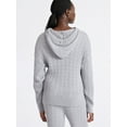 thumbnail image 3 of Free Assembly Women's Cozy Yarn Cable Knit Hoodie Sweater, Midweight, Size XS-XXL, 3 of 5