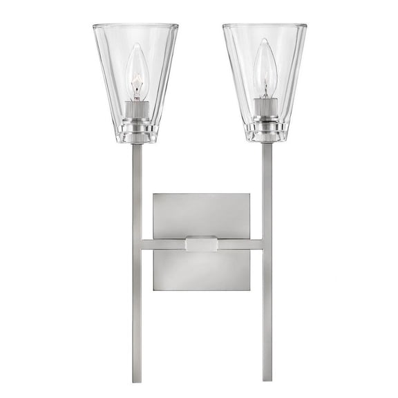 2 Light Bathroom Light Fixture in Traditional and Glam Style-18.25 inches Tall and 11 inches Wide-Polished Nickel Finish Bailey Street Home