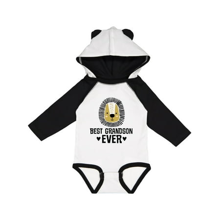

Inktastic Best Grandson Ever Boy Lion Gift Baby Boy Long Sleeve Bodysuit