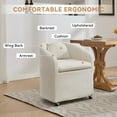 thumbnail image 3 of Set of 1 Barrel Dining Chair with Swivel Casters, Modern Accent Upholstered Dining Room Chair, Contemporary Armchair Side Chair for Living Room/Kitchen, Beige, 3 of 9