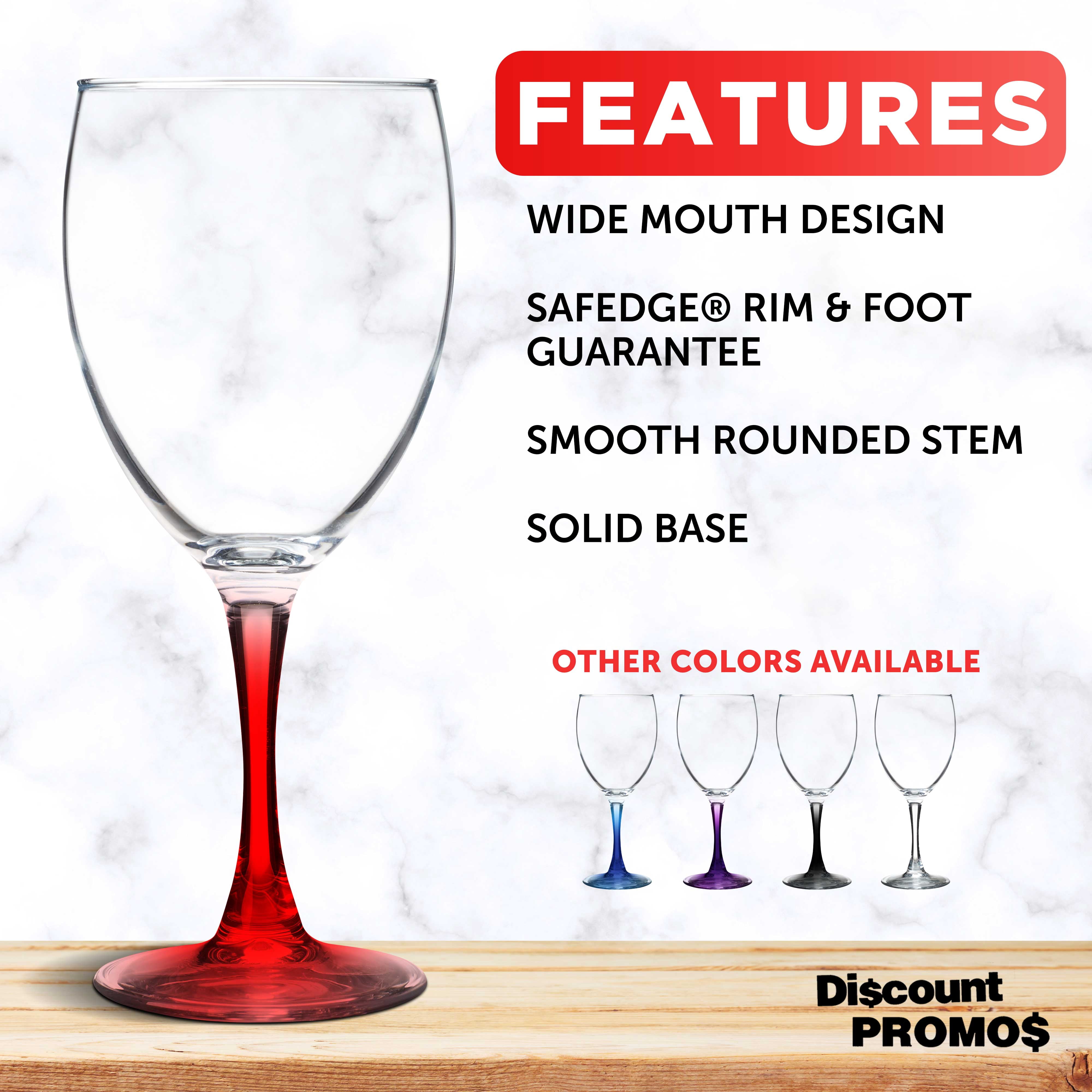 Nuance Wine Glasses by ARC 10.5 oz. Set of 10, Bulk Pack - Restaurant Glassware, Perfect for Red Wine, White Wine, Cocktails - Red