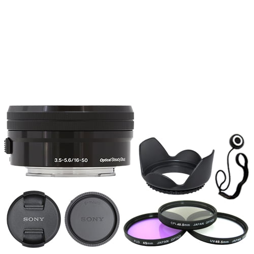 Sony E PZ 16-50mm f/3.5-5.6 OSS Lens Black Accessory kit Filter Kit 