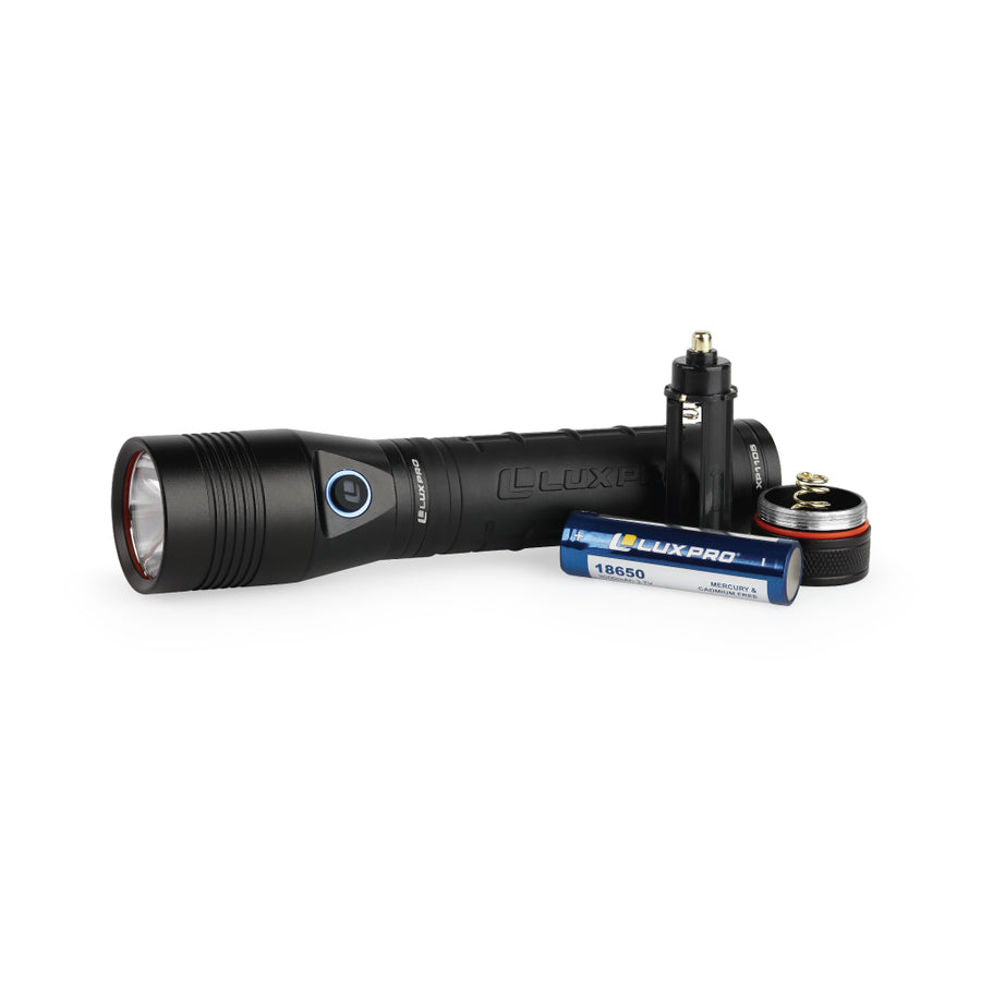 Luxpro 350755 900 Lumens Pro Series Rechargeable LED Flashlight