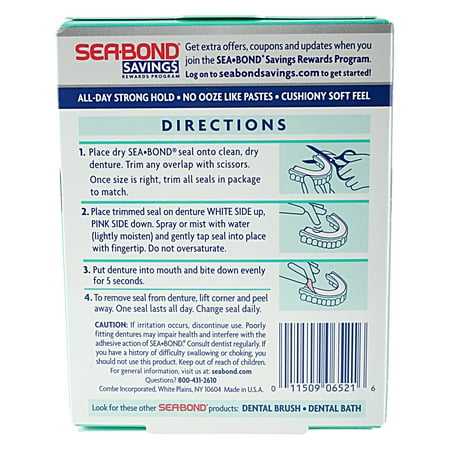 Sea Bond Denture Adhesive Seals, 30 Count