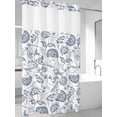 thumbnail image 4 of Pastoral Flowers No Hook Shower Curtain Waterproof, Bathroom Curtains with Snap in Liners and See Through Top Window, Vintage Haze Blue Farmhouse Plant Hotel Style Bathtub Curtains Shower 54"Wx78"L, 4 of 8