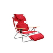 Ostrich Portable Deluxe 3 en 1 Chaise de sport rembourrée réglable avec repose-pieds Rouge