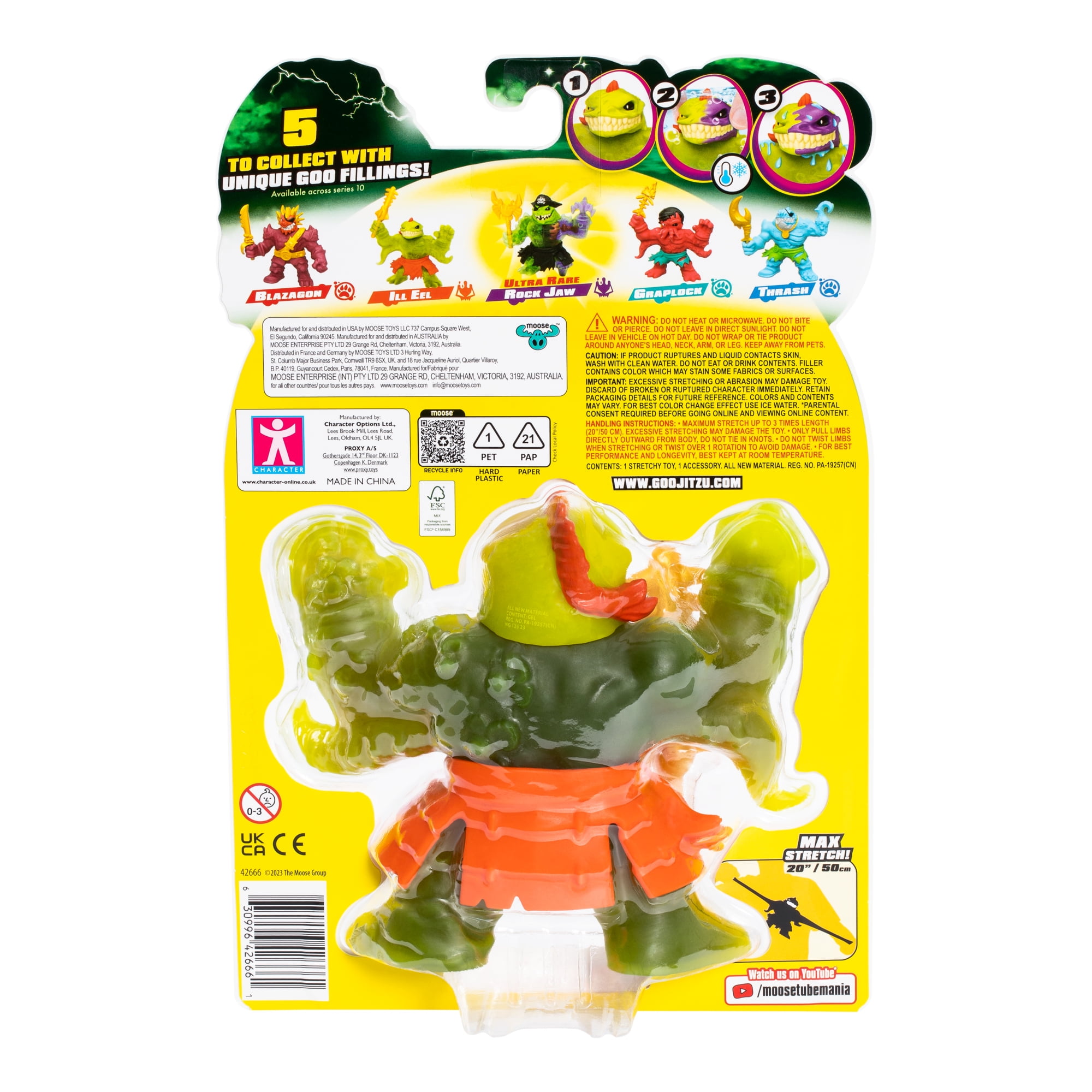 HGJZ Deep Goo Sea Hero Ill Eel Pack, Super Stretchy, Squishy and Crunchy Goo Filled Toy, Ages 4+
