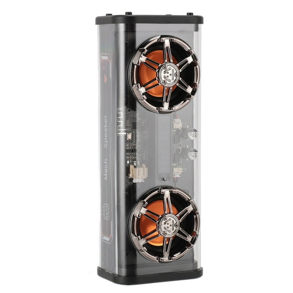 Haut-parleurs BT, Haut-Parleurs Portatifs Transparents Sans Fil, Haut-Parleur d'Ordinateur Portable avec Caisson de Basses 2x5W et Lumières Colorées, pour la Maison, les Fêtes et les Voyages pour Jeunes Garçons et Filles