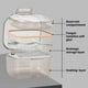 thumbnail image 3 of Caja para dentaduras postizas portátil, caja de limpieza con cesta y bandeja para alineadores y protectores de dentaduras., 3 of 5