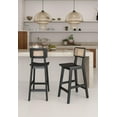 thumbnail image 2 of Manhattan Comfort Versailles 25.98" Wood Counter Stools in Black (Set of 2), 2 of 7