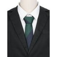 thumbnail image 4 of INSPIRE CHIC Men's Stripe Texture Contrast Color Formal Neckties Wedding Dark Green Navy Blue, 4 of 4