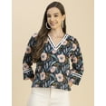thumbnail image 2 of Moomaya Long Sleeves Round Neck Regular Printed Top - Women's Casual Printed Top, 2 of 9