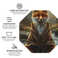 thumbnail image 3 of Naloa Streamside Meditating Fox Leather Coasters for Drinks, Durable Drink Coasters 4 Set for Tabletop Protection, Luxurious Home Décor and Housewarming Gift ( {designName})Octagon, 3 of 6