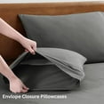 thumbnail image 4 of Homi Drapes 3 Piece 100% Egyptain Cotton Flat Sheets Soft Brushed Microfiber Fabric Shrinkage & Fade Resistant Top Sheet (Dark Grey, King), 4 of 4