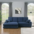thumbnail image 2 of Better Home Products Daisy Convertible Sofa/L-Shaped Design in Blue Corduroy, 2 of 9