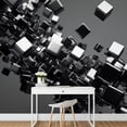 thumbnail image 3 of wall26 - a Black Cubes Abstract Background - Removable Wall Mural | Self-Adhesive Large Wallpaper - 66x96 inches, 3 of 6