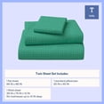 thumbnail image 2 of Mainstays Kids 100% Cotton Percale Bed Sheet Set, Twin, Green Grid, 3 Pieces, 2 of 7