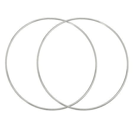 Uxcell 2Pcs Dream Catcher Rings, 7.9" Metal Hoops for Crafts Wreath Hoop Rings for Wall Hanging Crafts Home Decorations DIY Wedding Wreath Decor, Silver 7.6"