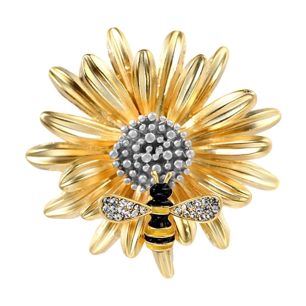 1 broche creativo de abeja y margarita, accesorios simples de ramillete de todo fósforo (dorado)
