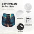 thumbnail image 4 of Balery Starry Sky Moon Wolf Leader Pantalones cortos deportivos para mujer con forro y dos bolsillos, elásticos, para entrenamiento, gimnasio, yoga-X-Large, 4 of 7