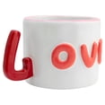 thumbnail image 2 of Taza de Cerámica Texturizada, Diseño Minimalista, Modelo LOVE en Relieve con Asa en Forma de L, Tarro para Bebidas Calientes, Capacidad 395 ml, 2 of 3