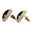 thumbnail image 1 of Pendientes De ágata Para Mujer, Pendientes De ágata Vintage Chapados En Cobre, Todo Combina Con Negro Para Citas Femeninas, 1 of 7
