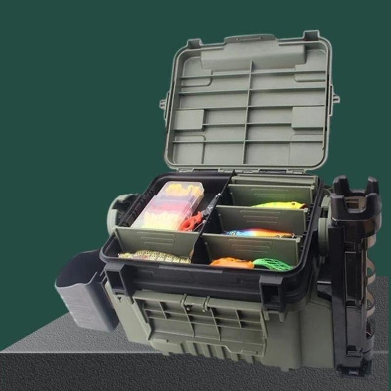 CEORPER Double Layer Fishing Tackle Box Placing Baits Tackle Box Waterproof Portable