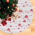 thumbnail image 5 of FMSHPON Valentine's Mother's Day Pink Hearts Xmas Christmas Tree Skirt Stand Mat for Holiday Party Decoration Indoor Outdoor 48 inches, 5 of 6
