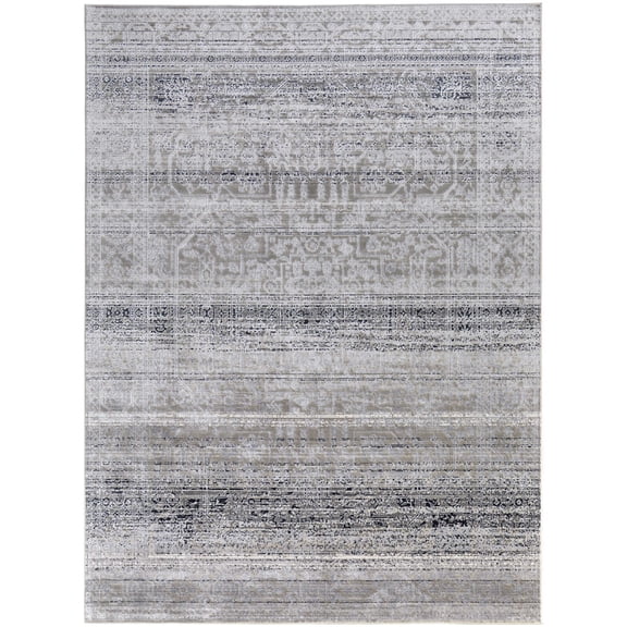 Feizy Macklaine Transitional Distressed, Taupe/Black/Ivory, 1'8" x 2'10" Accent Rug Sheen Easy Care Fade Resistant Bohemian & Eclectic Oriental Design Carpet for Living Dining Bed Room