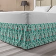 thumbnail image 1 of Rose Bed Skirt, Pastel Romantic Bouquets Lovers Themed Garden Art Valentines Day, Elastic Bedskirt Dust Ruffle Wrap Around for Bedding Decor, 4 Sizes, Coral Jade Green and Seafoam, by Ambesonne, 1 of 2