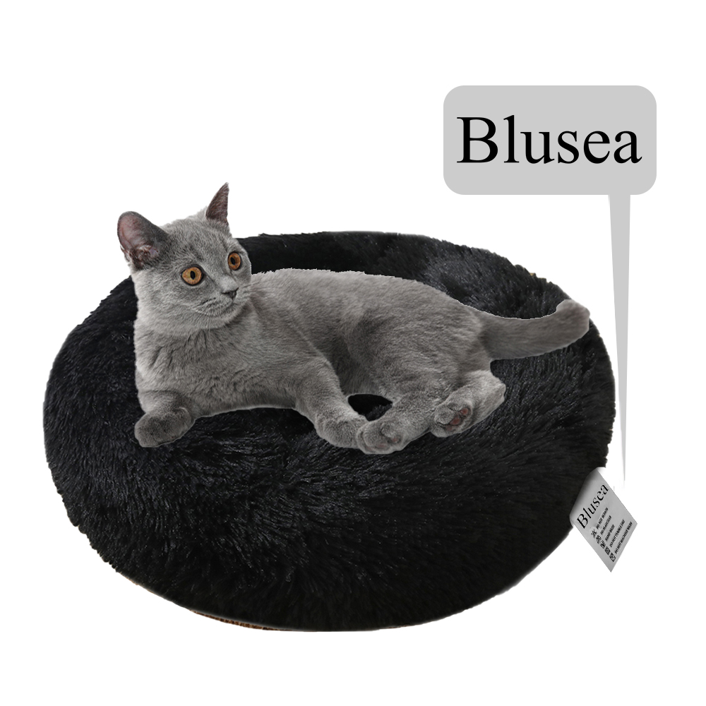 Blusea Soft Plush Round Pet Bed Cat Soft Bed Cat Bed for Cats Small