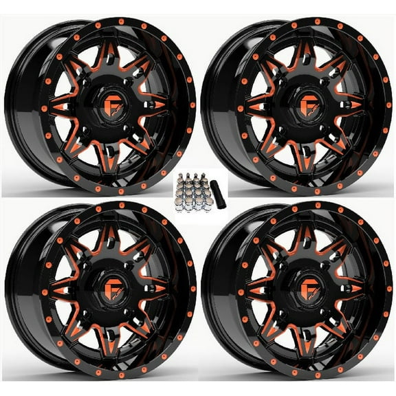 Fuel Lethal UTV Wheels Orange/Black 14" Kawasaki Mule Pro FXT