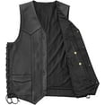 thumbnail image 4 of First Mfg Co - Deadwood - Men's Motorcycle Biker Riding Black Leather Vest - Medium, 4 of 5