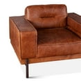 thumbnail image 4 of World Interiors Chiavari Leather Upholstered Arm Chair in Vintage Cognac Brown, 4 of 7