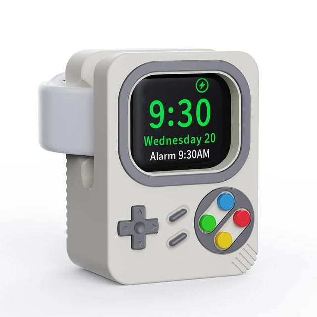 Support de Chargeur en Silicone pour Apple Watch 8/7/6/5/4/3/SE 45MM Support de Charge avec Base de Design pour Console de Jeu