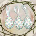thumbnail image 6 of RBCKVXZ 3PCS Easter Eggs Oranment - 1.9"/50mm Hanging Easter Eggs Decorations, Colorful Buffalos Plaid Dots Decorative Eggs Baubles for Spring Farmhouse, Easter Tree, Basket Filler Decor, 6 of 6