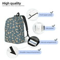 thumbnail image 3 of Disketp French Bulldog Yoga print Canvas Backpack Lightweight Travel Daypack Student Rucksack Laptop Backpack-, 3 of 5