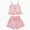002 Pink, variant on Toddler Baby Girl Outfits Solid Summer Clothes Solid Color Waffle Sleeveless Ruffle Tank Tops Shorts Set Cute Infant Clothes