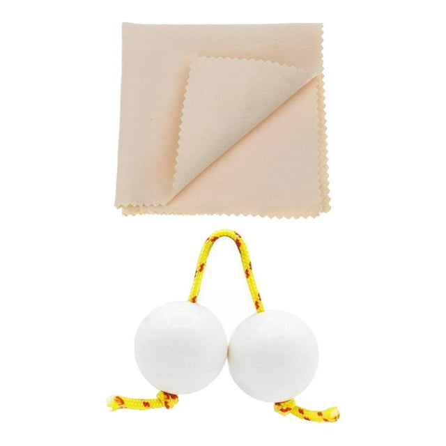 TISHITA Balle de Bout des Doigts Tambour Balle Kashaka Instrument Hochet Blanc Tissu Beige