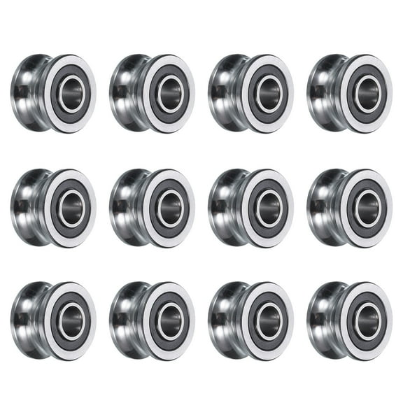 12 Packs SG22 U Groove Track Guide Bearing 8x22.5x14.5mm U Groove Roller Wheel (GCr15) Chrome Steel Bearings