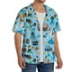 thumbnail image 2 of Balery Animal Pirate Camisa Casual de Manga Corta con Botones para Hombre, Texturizada, Estilo Cubano, para Playa, Verano-3X-Large, 2 of 5
