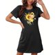 thumbnail image 4 of Camisón corto de mujer, vestido de largo medio con estampado de moda, camisón corto extragrande de mujer, camisón de manga corta con estampado de pecho a la moda, camisón de mujer, 4 of 5