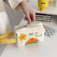thumbnail image 3 of Bolsa de maquillaje grande (amarillo), bolsa de maquillaje de viaje con asa, bolsa de maquillaje de viaje con patrón de tigre de gran capacidad para mujeres y niñas, 3 of 4